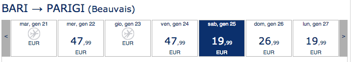 bari parigi ryanair