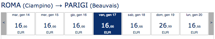 roma parigi ryanair gennaio 2014
