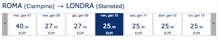 ryanair roma londra gennaio 2014