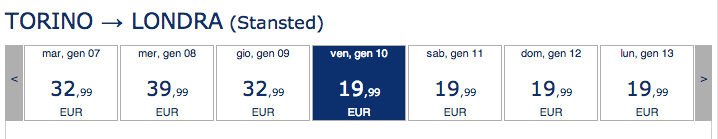ryanair torino londra gennaio 2014