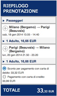 voli low cost ryanair milano parigi