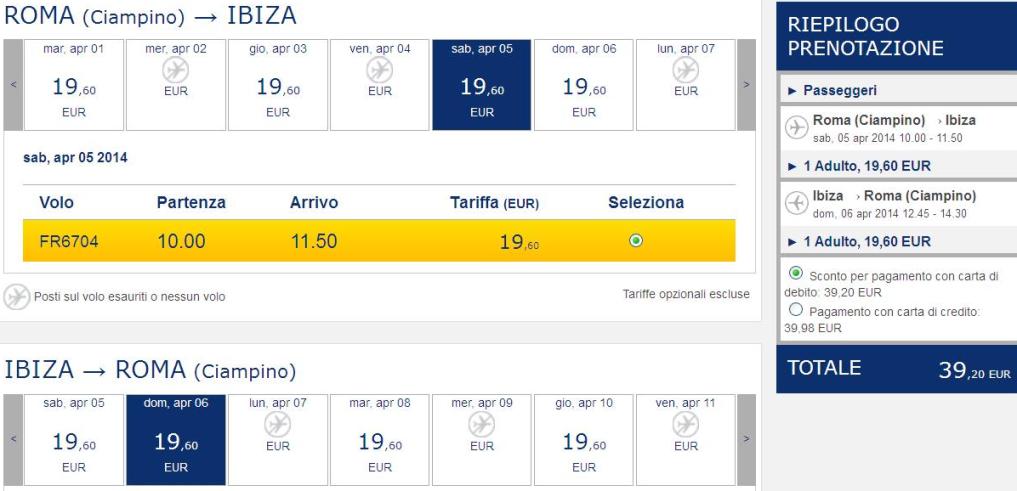 ryanair roma ibiza