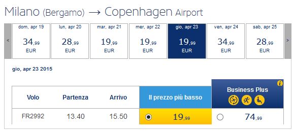 voli ryanair milano copenaghen