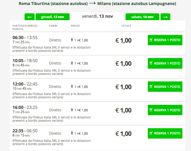 flixbus milano roma