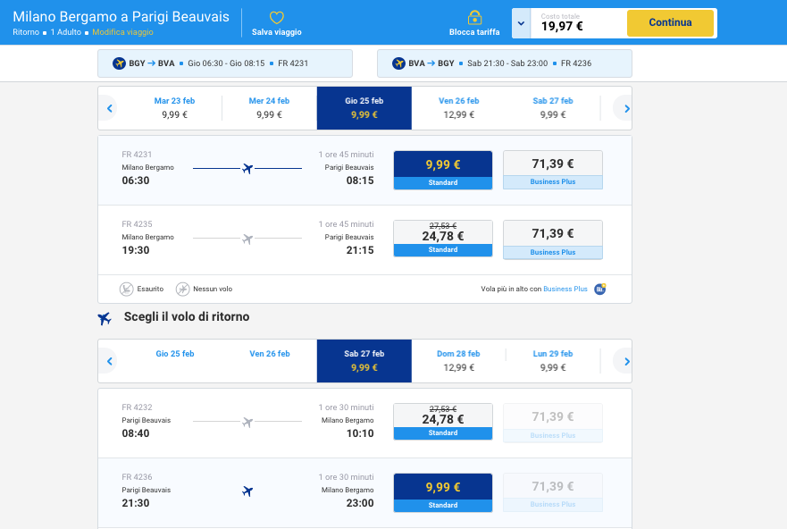 biglietti aerei low cost per parigi