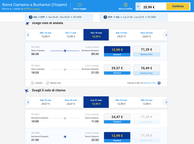 biglietti aerei low cost per bucharest