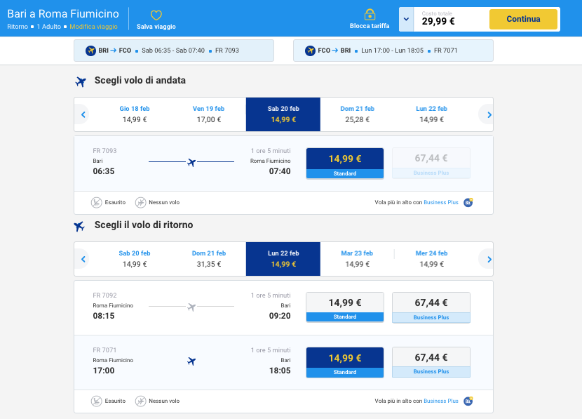 biglietti aerei low cost per roma