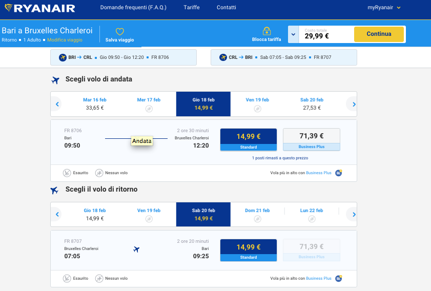 biglietti aerei low cost per Bruxelles