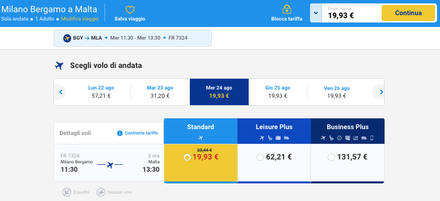 voli low cost per malta