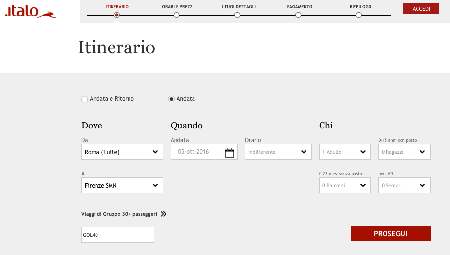 biglietti per il treno