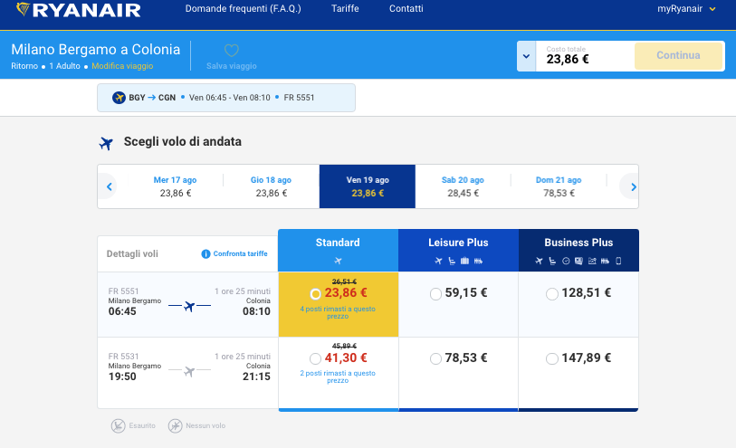 voli ryanair scontati