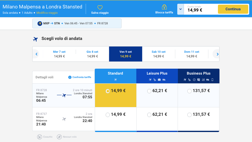 voli ryanair scontati