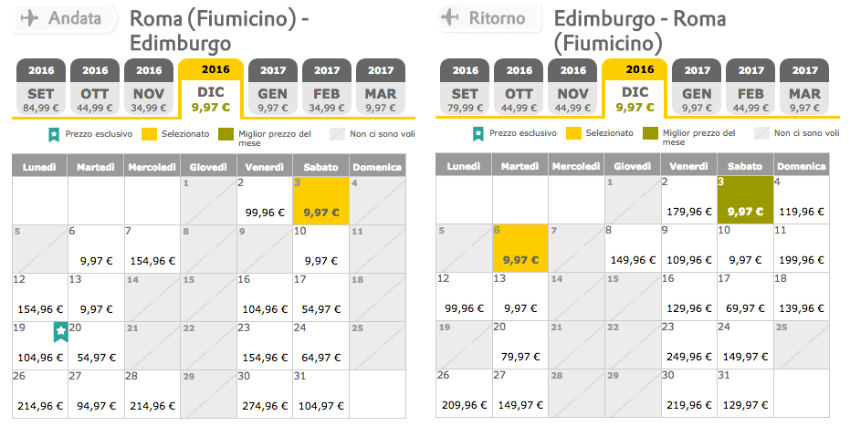 voli low cost edimburgo