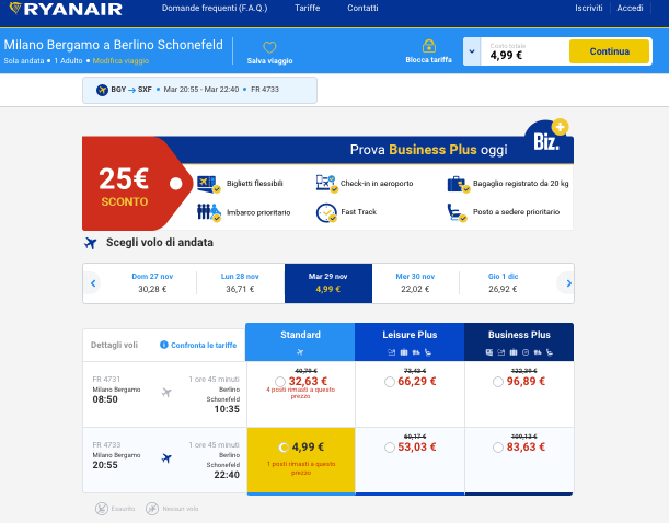voli low cost ryanair 5 euro berlino