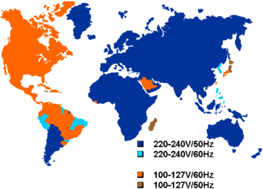 tensione elettrica nel mondo