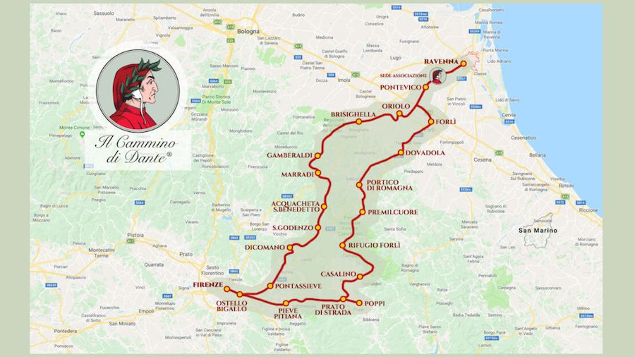 mappa cammino dante
